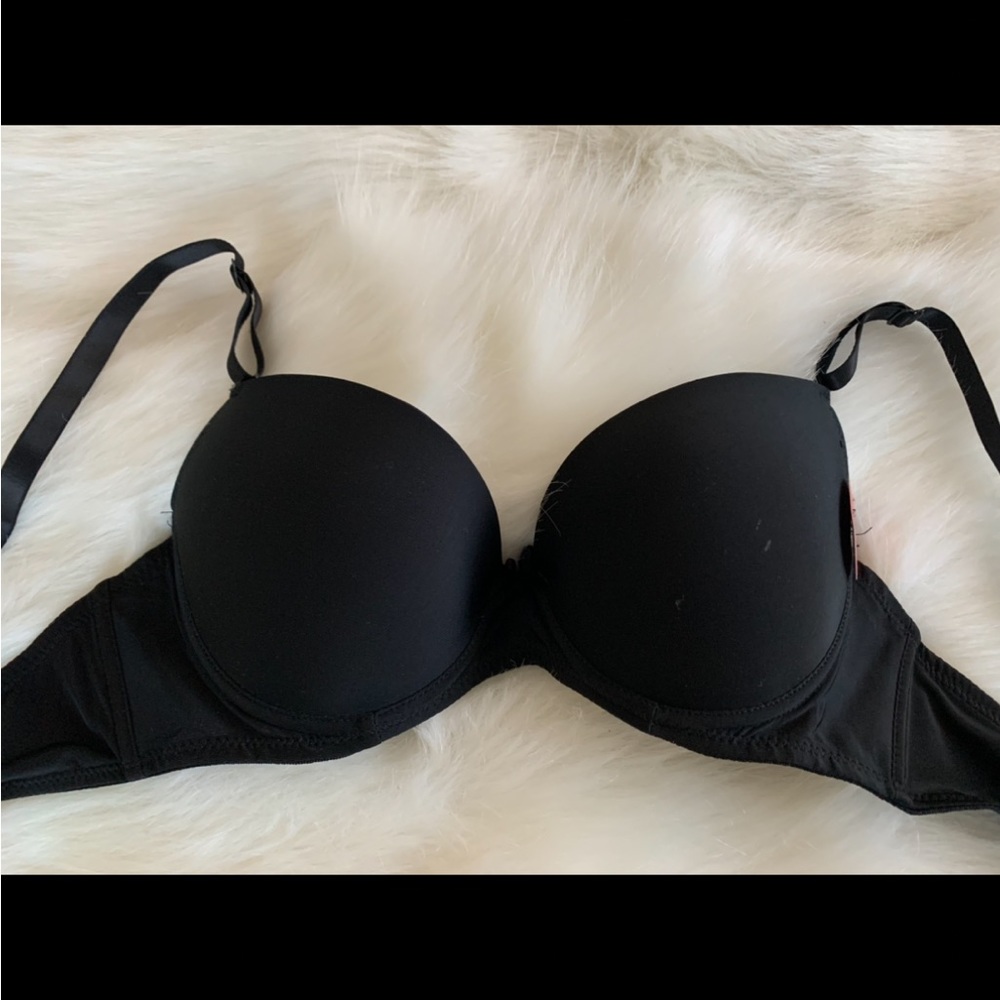MaMia Women’s Pushup Padded Underwire Black Bra NWT Size 34C